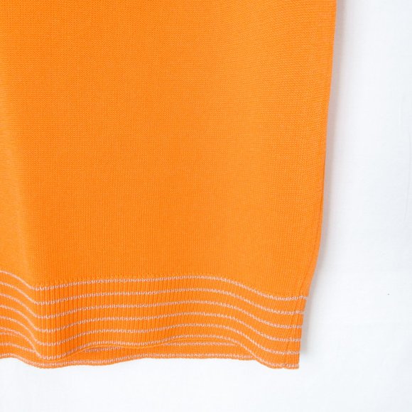 TRUE VINTAGE 60s Bright Orange Golf Shirt Preppy Sporty Style Stretch Knit- S - Picture 5 of 9